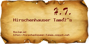 Hirschenhauser Tamás névjegykártya